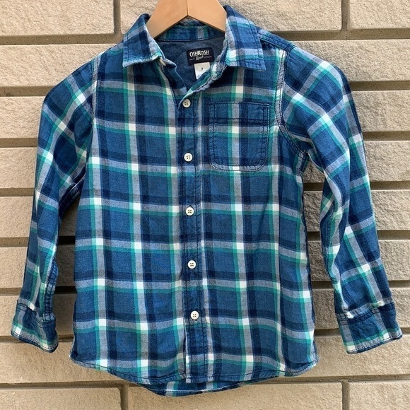 OSH Kosh Plaid Flannel Button Down Shirt - Picture 1 of 6